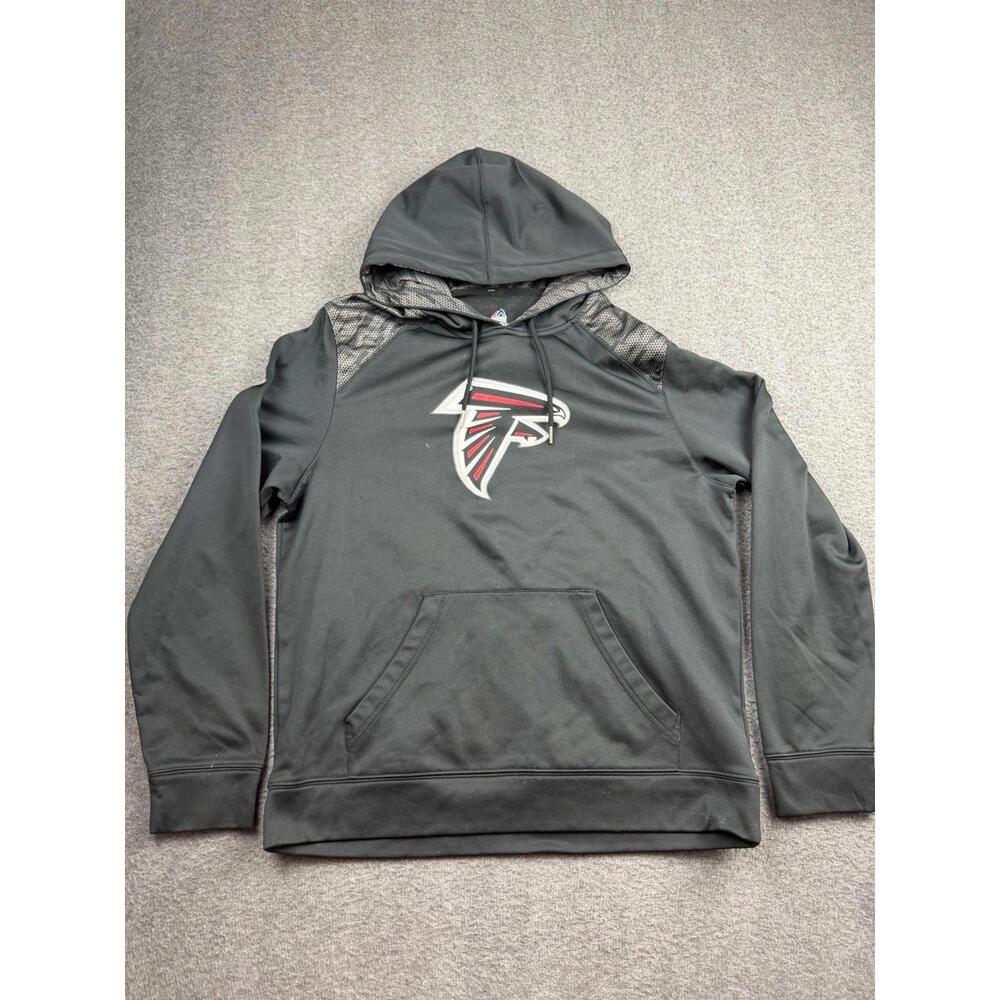 Majestic Atlanta Falcons Men's Black Hoodie Sweatshirt Size Large
